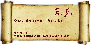Rozenberger Jusztin névjegykártya